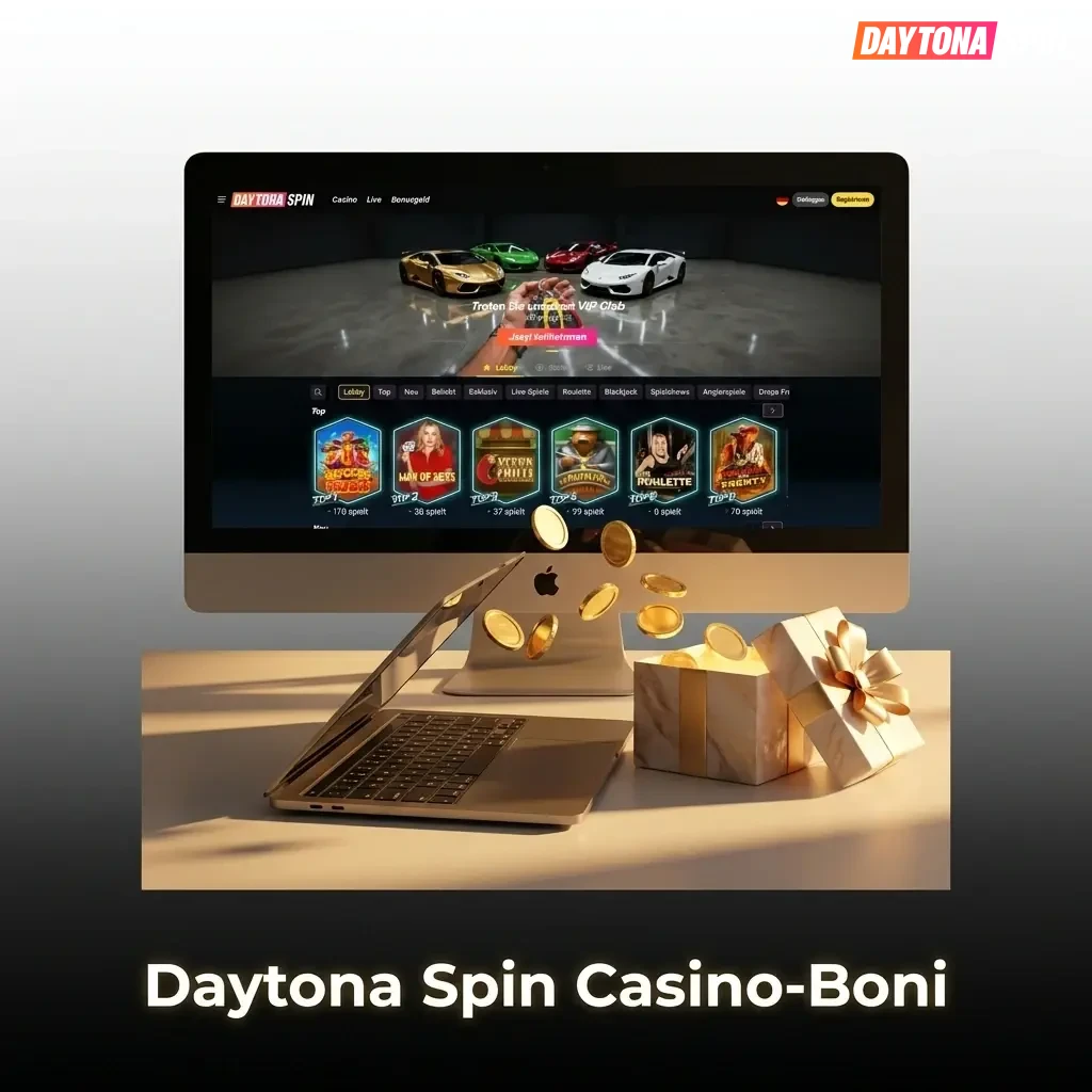 Daytona Spin Casino-Boni: Willkommensbonus, Cashback, Reload und VIP-Turniere für Slots und Live-Casino