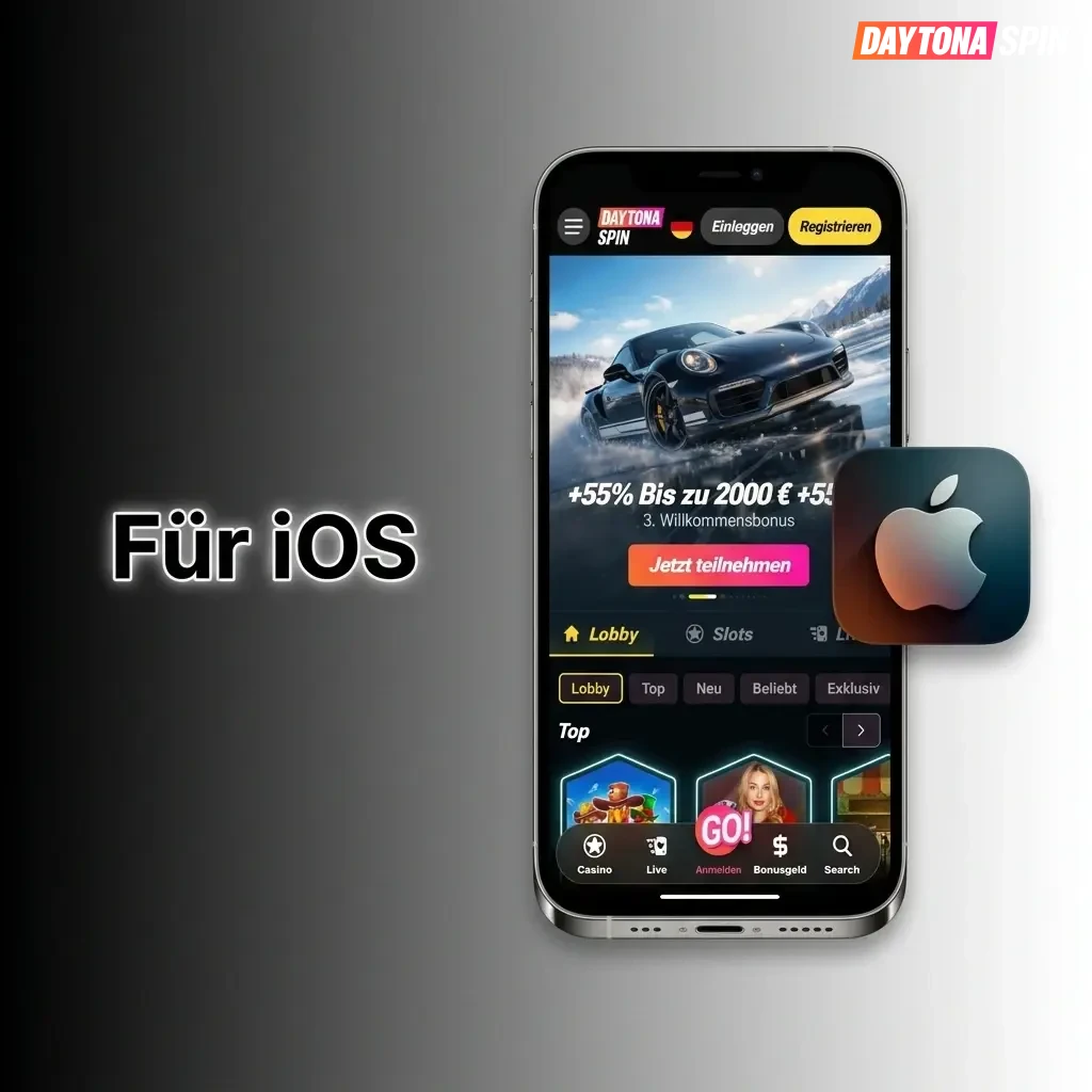 Daytona Spin App für iOS auf iPhone und iPad – Installation über den App Store ab iOS 13.0