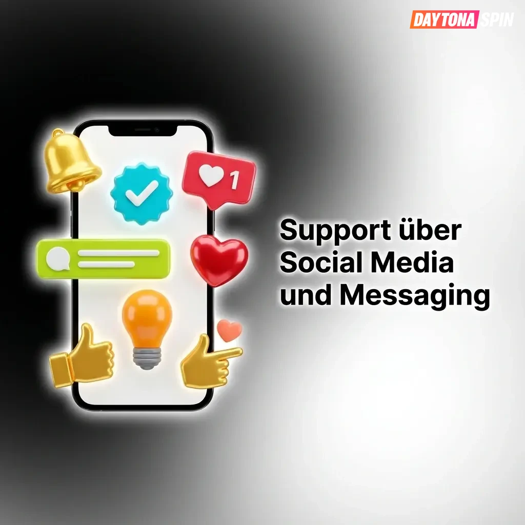 Daytona Spin Support über Social Media und Messaging-Dienste für allgemeine Fragen und Feedback