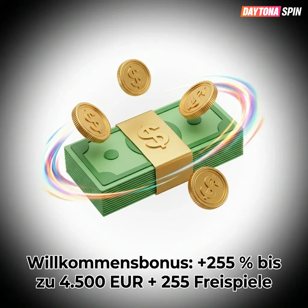 Daytona Spin Willkommensbonus: 255% bis zu 4.500 EUR und 255 Freispiele über drei Einzahlungen